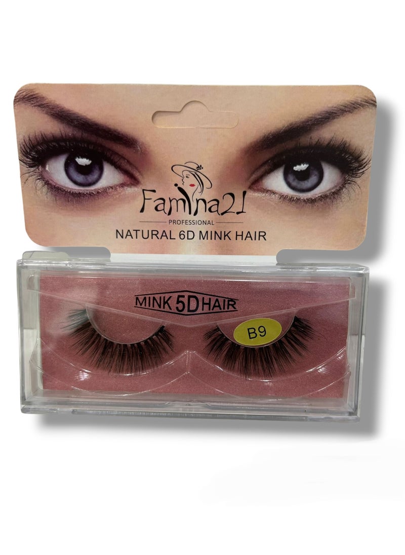FAMINA21 Famina21 Natural 6D/5D Mink Hair Eyelashes - Set of 30 Models (B9) 