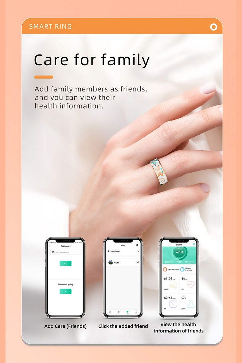 ‌زيكسينغ SMART RING ذكي مزود بالذكاء الاصطناعي، هدية مثالية مصنوعة من الفولاذ التيتانيوم، مقاوم للماء، مزود بدعم NFC، يدعم أوضاع رياضية متعددة، ويقدم مراقبة صحية شاملة — نموذج حصري خاص. - Image 3