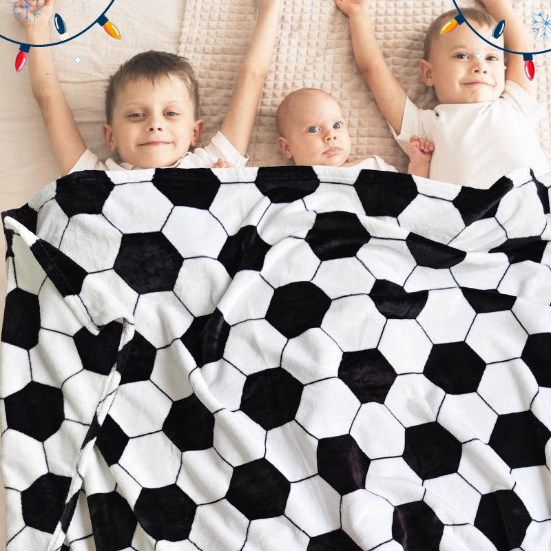 AUIVTY هدايا كرة القدم بطانية Auivty لكرة القدم للأولاد 8-12 هدايا مدرب فريق كرة القدم Fleece رمي بطانية الأطفال عاشق كرة القدم لعيد الميلاد (50 "" X60 "لكرة القدم) - Image 3