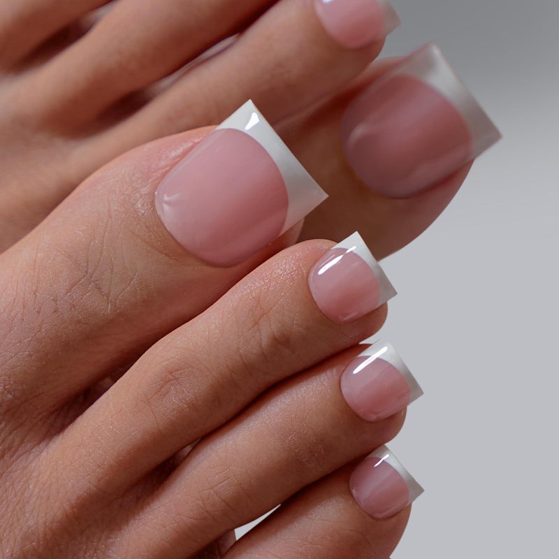 BTArtboxnails XCOATTIPS Toe Nail Tips - Lamp-Curable Sharp Square Pink Press On Toenails for Women, 150 Soak Off French Tip Toe Nail Extensions in 15 Sizes, Builder Gel & Top Coat Required - Image 5