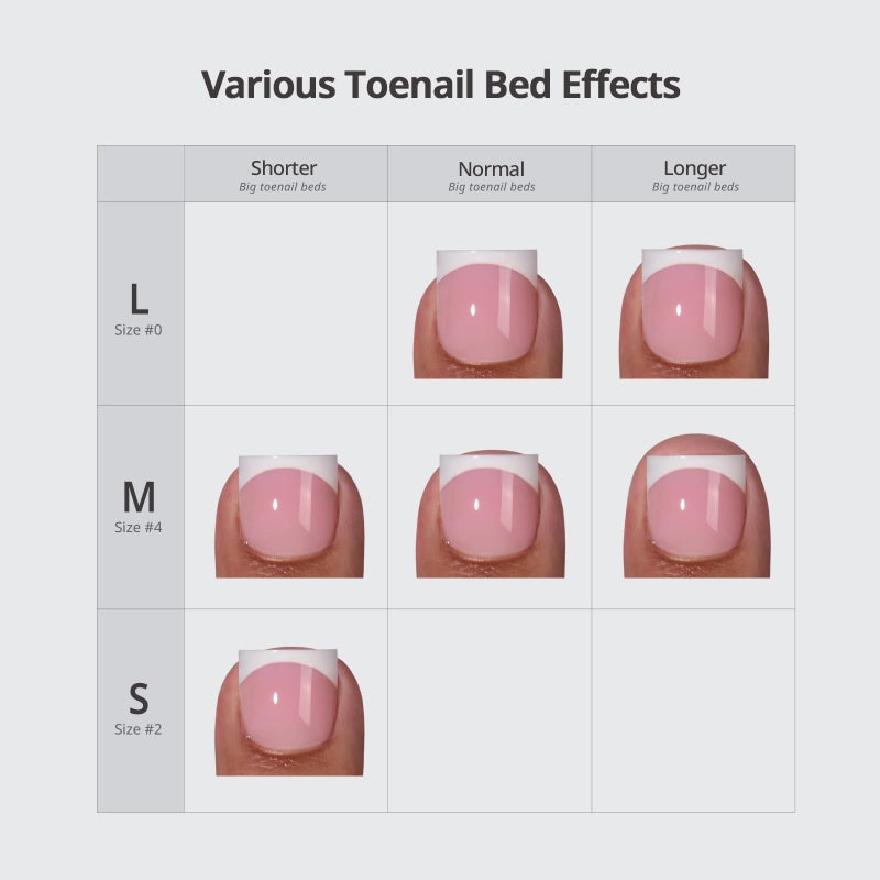 BTArtboxnails XCOATTIPS Toe Nail Tips - Lamp-Curable Sharp Square Pink Press On Toenails for Women, 150 Soak Off French Tip Toe Nail Extensions in 15 Sizes, Builder Gel & Top Coat Required - Image 2