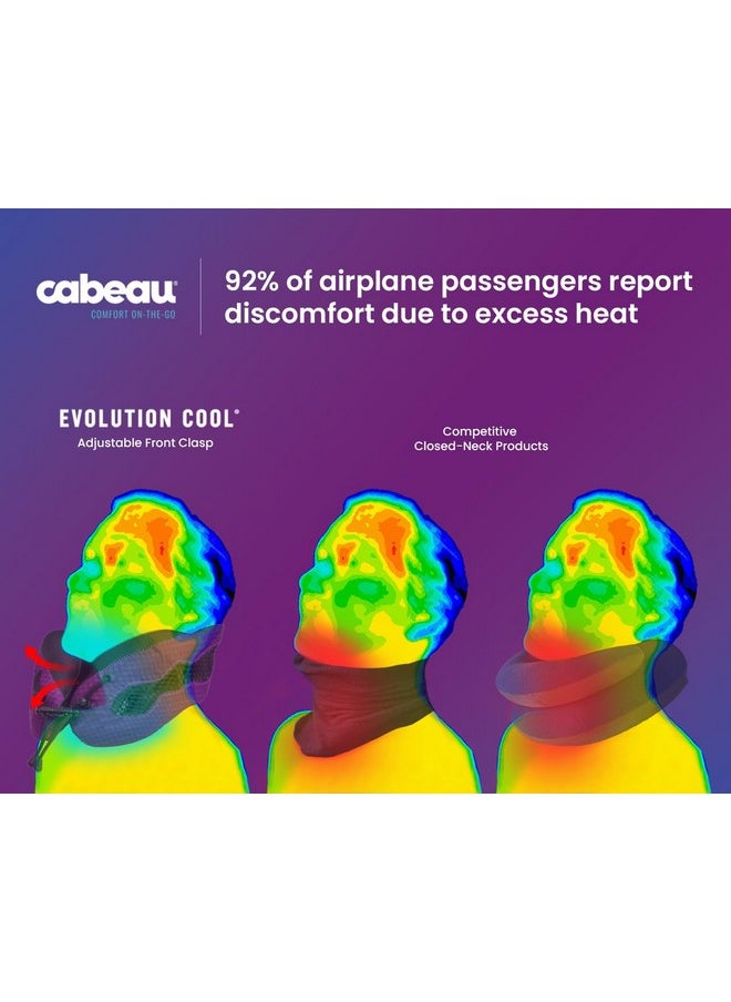 Cabeau Cabeau Long Haul Flight Cooling Travel Neck Pillow - Evolution Cool - Supportive Memory Foam with Airflow Vents - Compact with Carrying Case (Black)  - Image 2