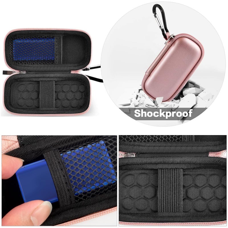 GWCASE حافظة لمراقب معدل ضربات القلب متوافقة مع AliveCor KardiaMobile EKG الشخصية / لـ AliveCor KardiaMobile 6L، 6L Max / لـ Sec Heart Monitor. حافظة تخزين تناسب منظم الحبوب - وردي ذهبي (صندوق فقط) - Image 4
