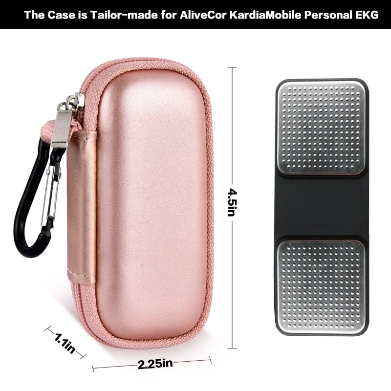 GWCASE حافظة لمراقب معدل ضربات القلب متوافقة مع AliveCor KardiaMobile EKG الشخصية / لـ AliveCor KardiaMobile 6L، 6L Max / لـ Sec Heart Monitor. حافظة تخزين تناسب منظم الحبوب - وردي ذهبي (صندوق فقط) - Image 5