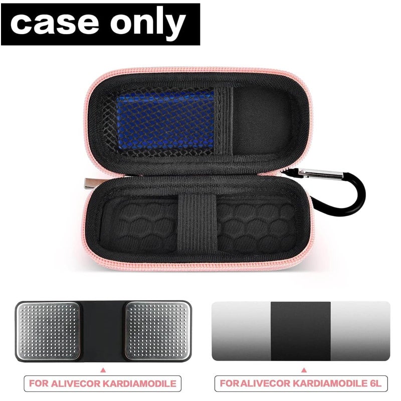 GWCASE حافظة لمراقب معدل ضربات القلب متوافقة مع AliveCor KardiaMobile EKG الشخصية / لـ AliveCor KardiaMobile 6L، 6L Max / لـ Sec Heart Monitor. حافظة تخزين تناسب منظم الحبوب - وردي ذهبي (صندوق فقط) - Image 2