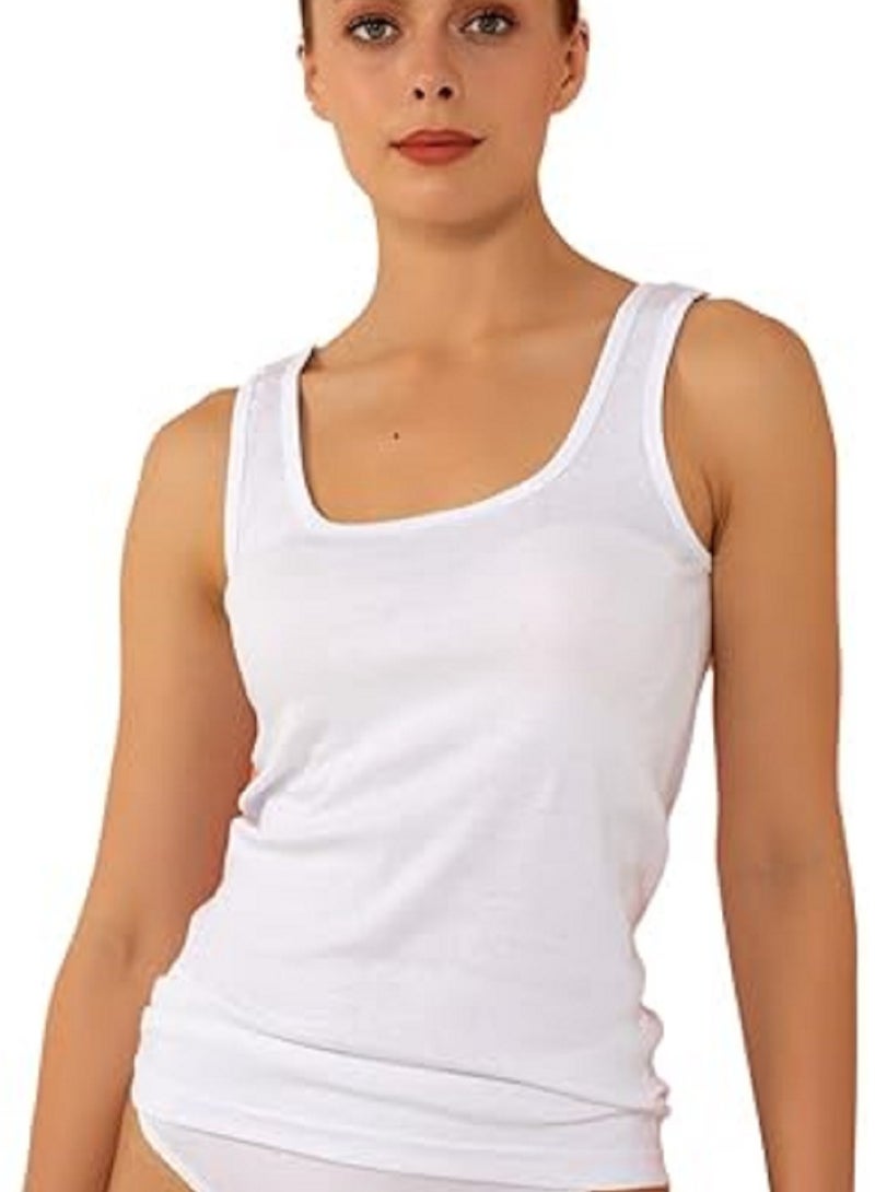 Genaric women teshirt Sleeveless Wide Strap Cotton Round Neck Casual Summer Style - Image 1