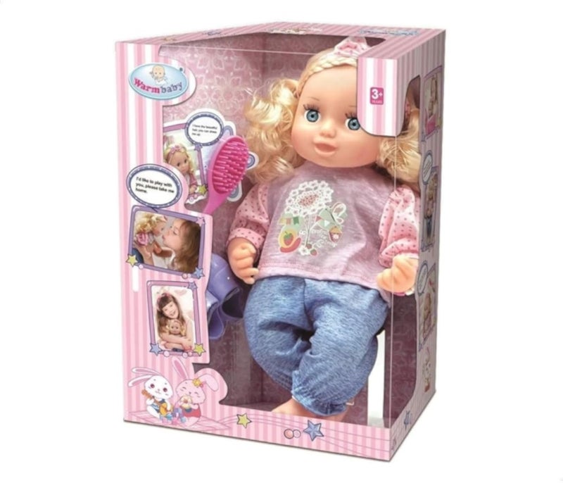 Warm Baby Doll with Accessories – WZJ024B-2 boy toys, girl toys, birthday gift, Christmas gift, growth, fun, for kids.