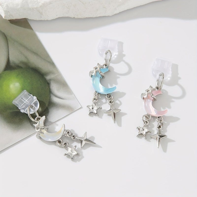 Blue Moon Starry Stars Alloy Anti Dust Plug Pendant Girly iPhone Type C - Image 1