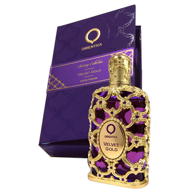 Orientica Luxury Collection Velvet Gold Eau De Parfum â€“ Vanilla, Bergamot, Gourmand, Caramel, Violet, Patchouli, Rose, Musk, Animalic, Amber - Arabic Perfume for Men & Women â€“ 2.7oz/80ml - Image 1