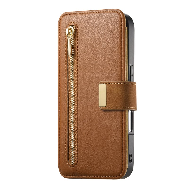 Magnetic Flip Leather Phone Case with Card Slot and Ring Holder for iPhone 17, iPhone 16, Samsung S25 Ultra - Image 1