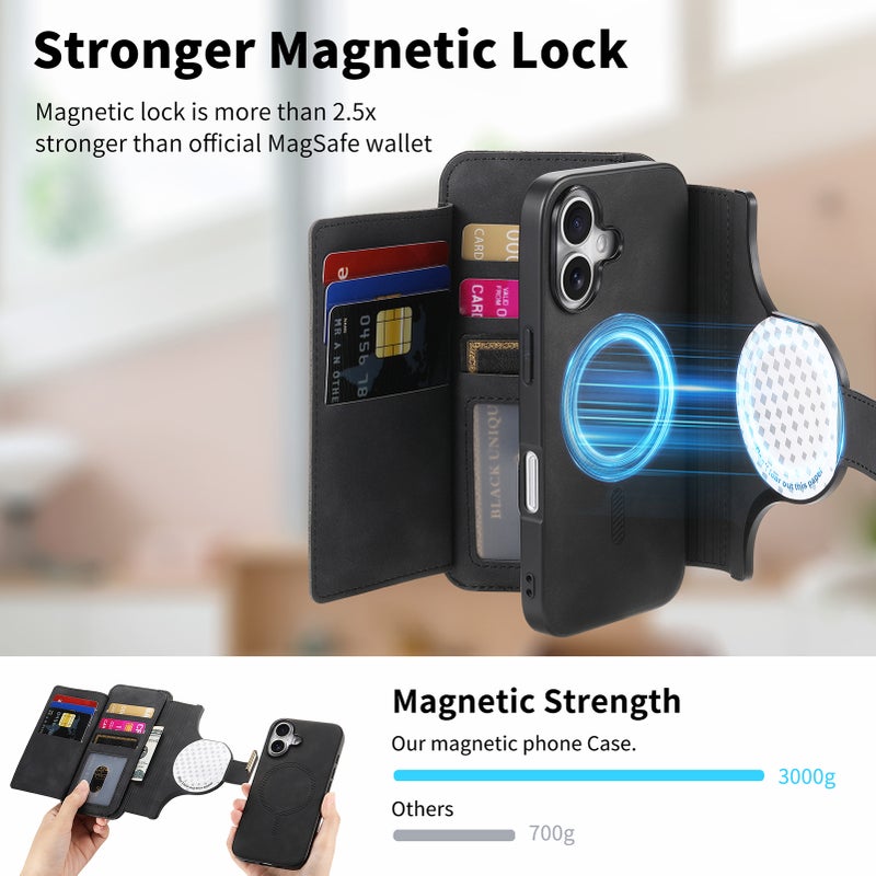Magnetic Flip Leather Phone Case with Card Slot and Ring Holder for iPhone 17, iPhone 16, Samsung S25 Ultra - Image 5