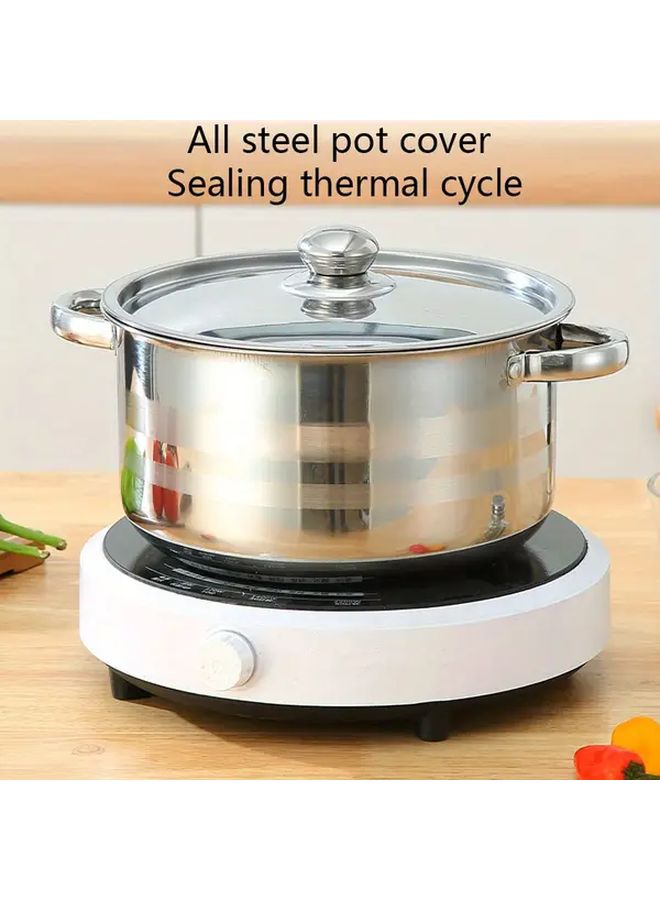 5 Piece Elegant Silvery Stainless Steel Cookware Set For Gas And Induction Stovetops Master Cooking Techniques From Searing To Simmering Premium Gift For Weddings Housewarming And Holidays - Image 2