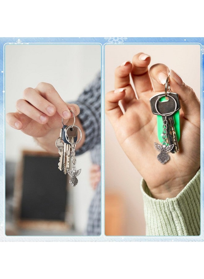 GWHOLE Guardian Angel Keychain Driver Key Ring Baptism Return Gift Light Weight Alloy Decoration Thank You Tag for Christmas Holiday Birthday Party 50pcs - Image 5