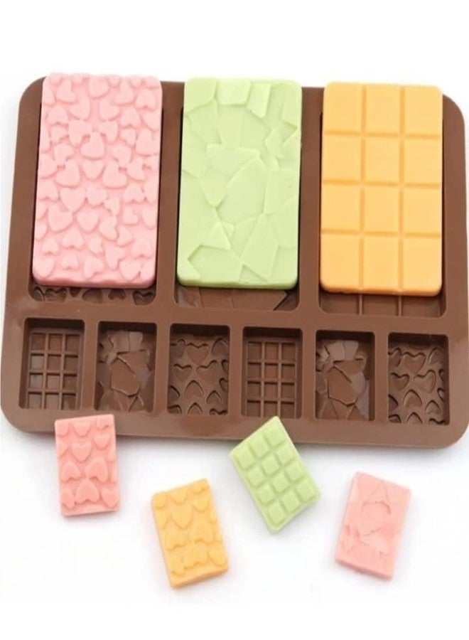 MPR4-(Pack of 3) Silicone Chocolate Moulds Set, 9 in 1 Break-Apart Bars, Dubai Special Chocolate Mould, 9 Cavity Multi Design Moulds,Bubble, Jelly, Gummies Flexible, Non-Stick, Reusable Baking Trays - Image 3