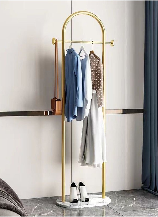 Coat rack Fashionable and Versatile Coat Rack and Clothes Hanger Stand Half-Round Shape, Multi-Functional- Arch-Shaped Metal Coat Hanger, 170*60cm, for a Sleek and Organized Living Space(Gold)
