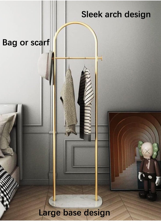 Coat rack Fashionable and Versatile Coat Rack and Clothes Hanger Stand Half-Round Shape, Multi-Functional- Arch-Shaped Metal Coat Hanger, 170*60cm, for a Sleek and Organized Living Space(Gold)