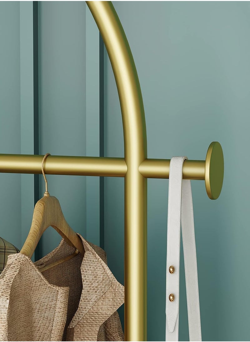 Coat rack Fashionable and Versatile Coat Rack and Clothes Hanger Stand Half-Round Shape, Multi-Functional- Arch-Shaped Metal Coat Hanger, 170*60cm, for a Sleek and Organized Living Space(Gold)