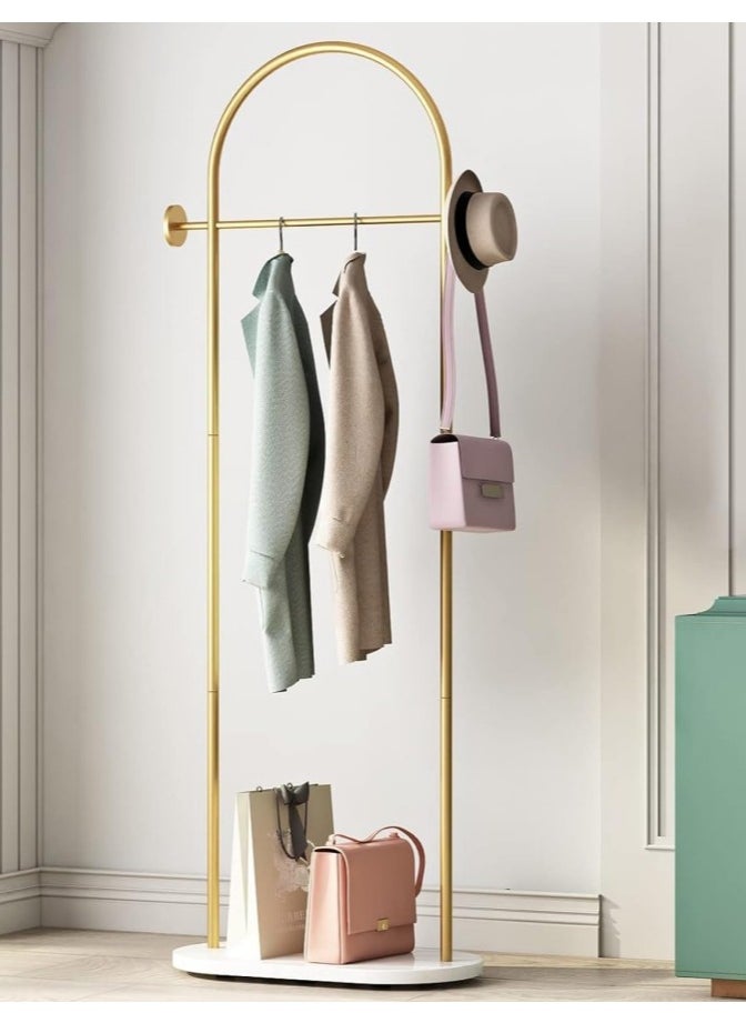 Coat rack Fashionable and Versatile Coat Rack and Clothes Hanger Stand Half-Round Shape, Multi-Functional- Arch-Shaped Metal Coat Hanger, 170*60cm, for a Sleek and Organized Living Space(Gold)