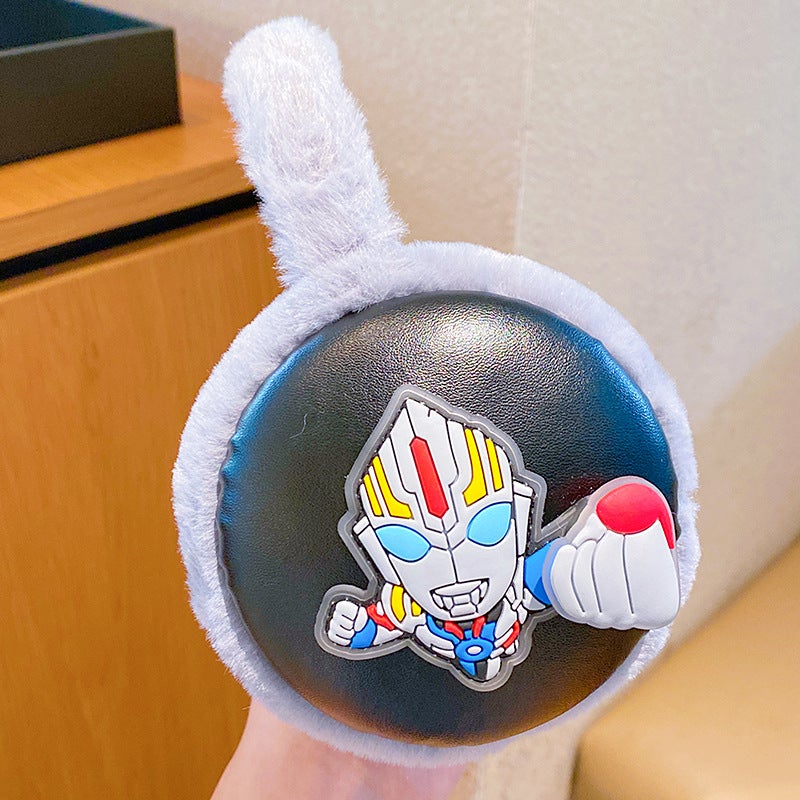 Kids Ultraman Plush Ear Muffs Winter Warm 4#Ultraman