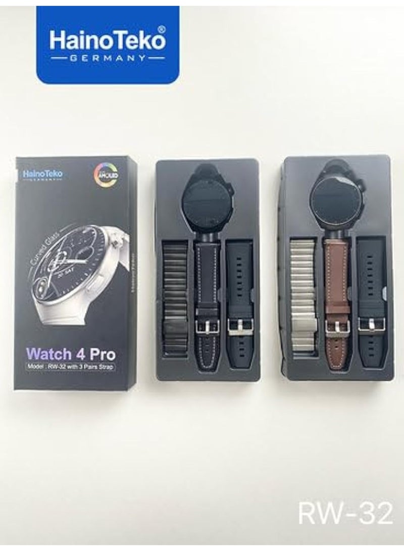 Haino Teko Germany RW32 Smart Watch | AMOLED HD IPS Display | Fitness Tracker with Heart Rate, Sleep & Activity Monitoring | 3 Straps | Waterproof | Long Battery Life – Black - Image 3