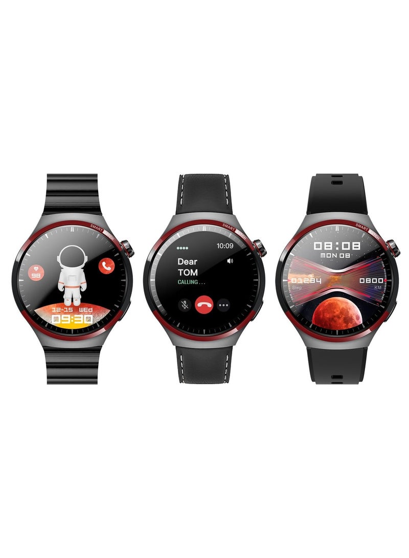 Haino Teko Germany RW32 Smart Watch | AMOLED HD IPS Display | Fitness Tracker with Heart Rate, Sleep & Activity Monitoring | 3 Straps | Waterproof | Long Battery Life – Black - Image 2