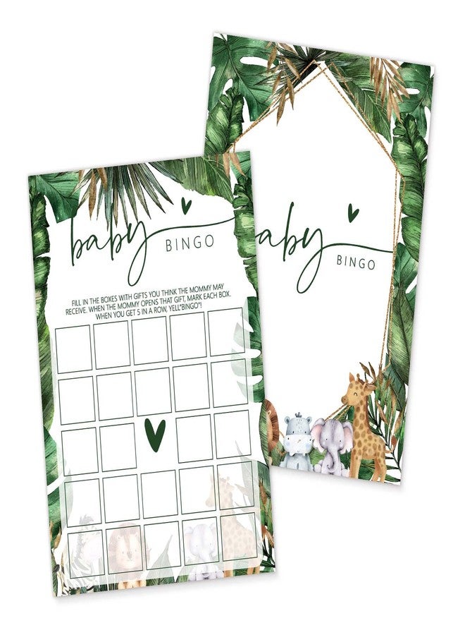 Kqfdr Hilarious Baby Shower Games, Baby Bingo Game, Jungle Animals Party Decorations Favors, Ice Breaker Activities for Parents-to-Be-30 pcs, 5x7 in - C06 - Image 1