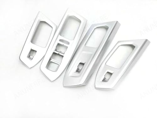 ANUNFRRE Car Accessories Fit for Volkswagen VW Atlas 2018-2023 ABS （Matte Silver） Interior Door Window Control Lock Switch Panel Cover Trim 4PCS Set(Only for Left Hand Drive) - Image 5