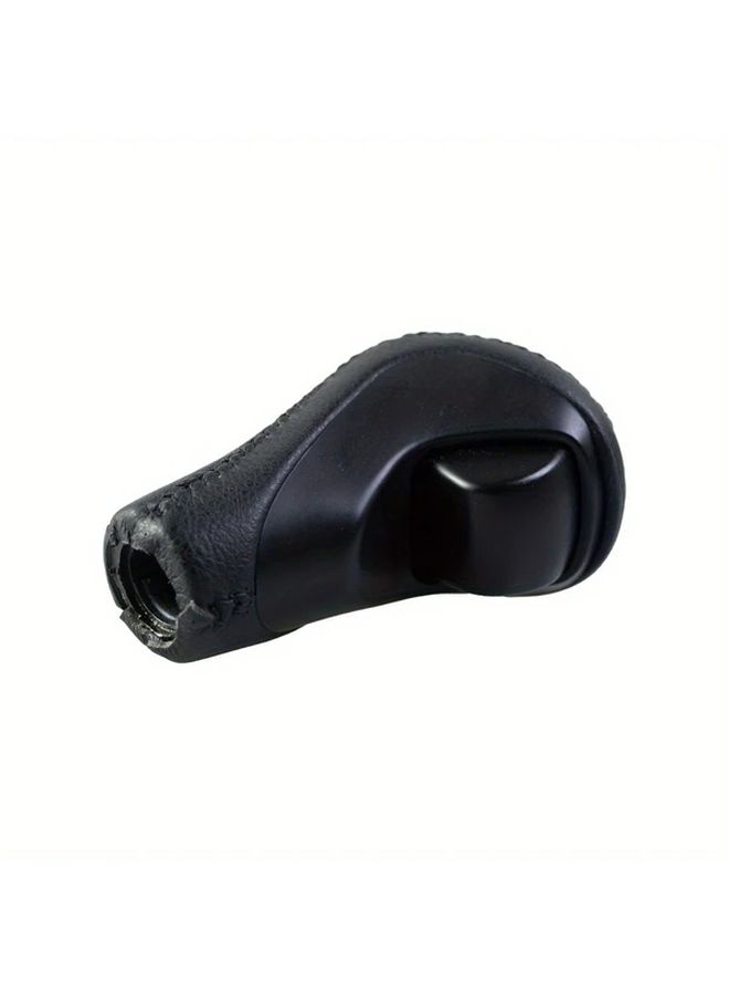 Carbon Black Gear Shift Knob Cover Faux Leather Ergonomic Design For Automatic Transmission - Image 3