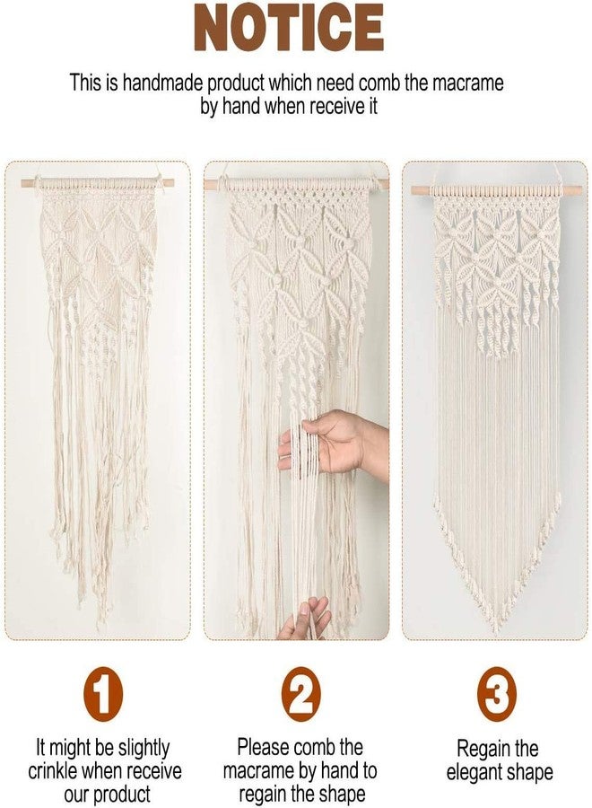 Cottoncube Macrame 100% Cotton Handmade Bohomeain Style Wall Hanging Large Size for Beautiful Interiors Nordic Woven Wall Decor Tapestry, for Apartment, House Living, Home Decoration, Abstract, Beige - Image 4
