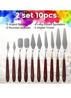 Oasisgalore 10 PCS Stainless Steel Palette Knife Set, Flexible Spatula Painting Knives for Oil,  Texture Paste Application, Color Mixing.  - Image 3