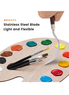Oasisgalore 10 PCS Stainless Steel Palette Knife Set, Flexible Spatula Painting Knives for Oil,  Texture Paste Application, Color Mixing.  - Image 5