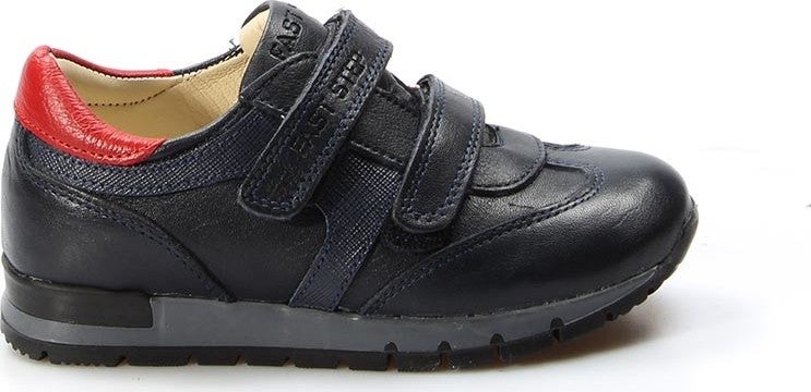 Fast Step Unisex Genuine Leather Laceless Orthopedic Casual Daily Children's School Shoes Navy Red 006pa900  - Image 1