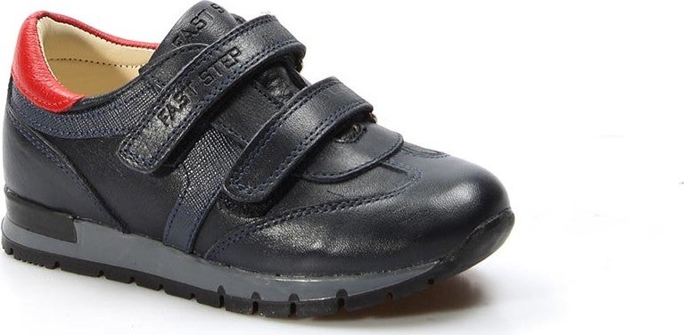 Fast Step Unisex Genuine Leather Laceless Orthopedic Casual Daily Children's School Shoes Navy Red 006pa900  - Image 3