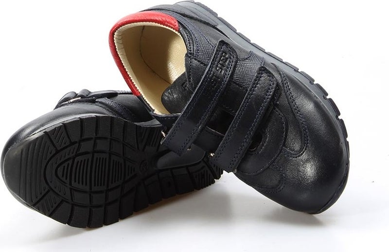 Fast Step Unisex Genuine Leather Laceless Orthopedic Casual Daily Children's School Shoes Navy Red 006pa900  - Image 4
