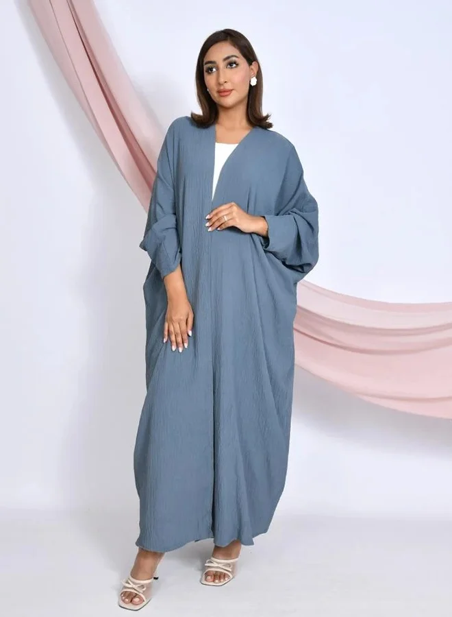 عبايات حوراء عباية عملية ربع بشت باللون الازرق