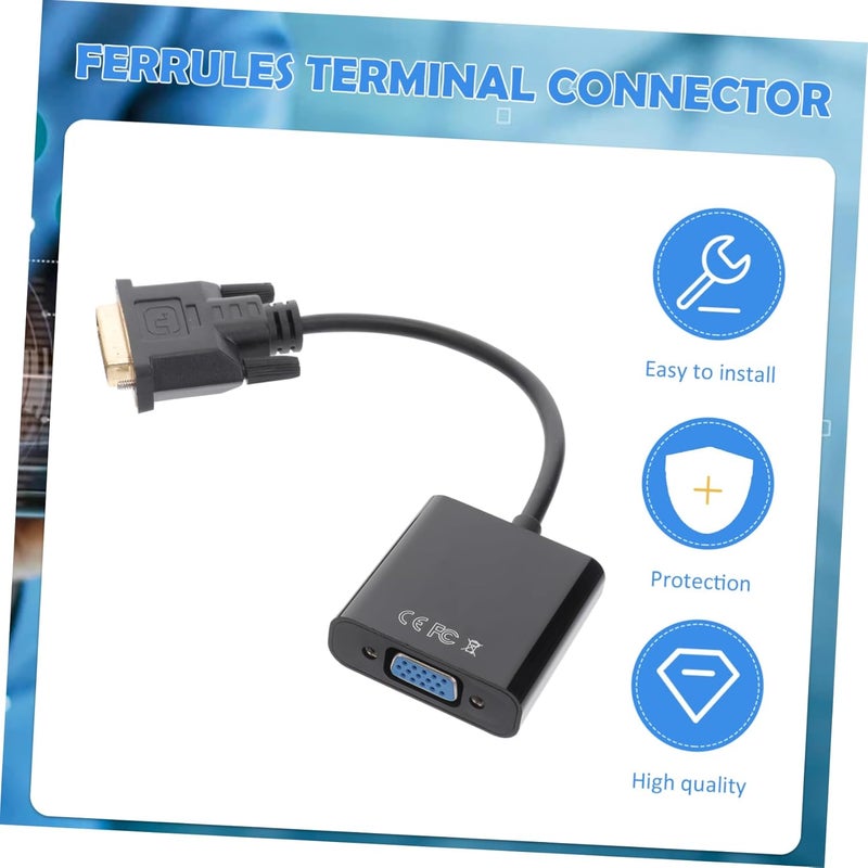 Merryhapy DVI to VGA Converter Cable 1 Pin Black High Resolution Compatible - Image 5