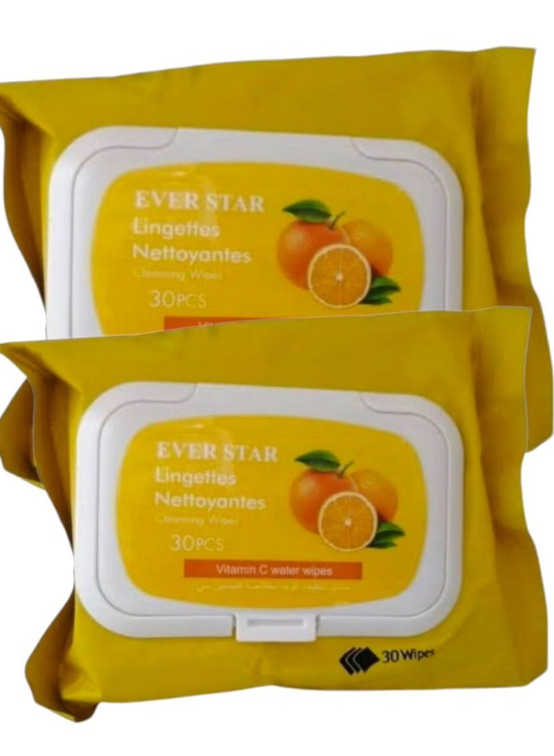 Ever star 30+30 Pieces Makeup remover wipes With vitamin C extract - Image 1