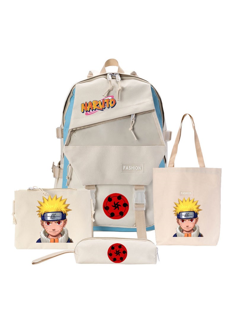 KUYING Four Piece Naruto Backpack Anime Backpack 