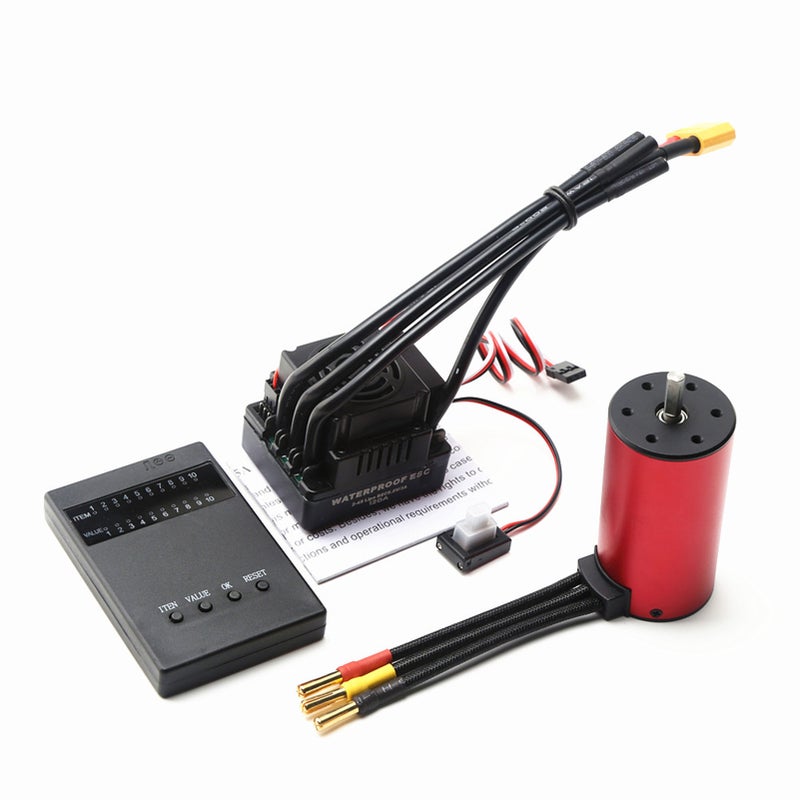 S3670 2150KV Brushless Motor Sensorless Waterproof Motor and 120A Brushless ESC XT60 Plug Programming Card Replacement for HSP HPI Traxxas 1/8 RC Car Truck - Image 1
