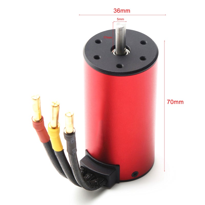S3670 2150KV Brushless Motor Sensorless Waterproof Motor and 120A Brushless ESC XT60 Plug Programming Card Replacement for HSP HPI Traxxas 1/8 RC Car Truck - Image 3