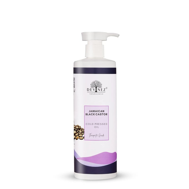 Devinez Jamaican Black Castor Certified ColdPressed Oil 100ml with Pump Organic for Hair Growth Stronger Hair Skin Nails No Mineral Oil Silicones - Image 1