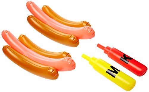 SWIMLINE Inflatable Joust Set – Pool Battle Game with Ride-On Floats & Boppers, Hotdog, Ketchup & Mustard, Brown, Red, Yellow - Image 4