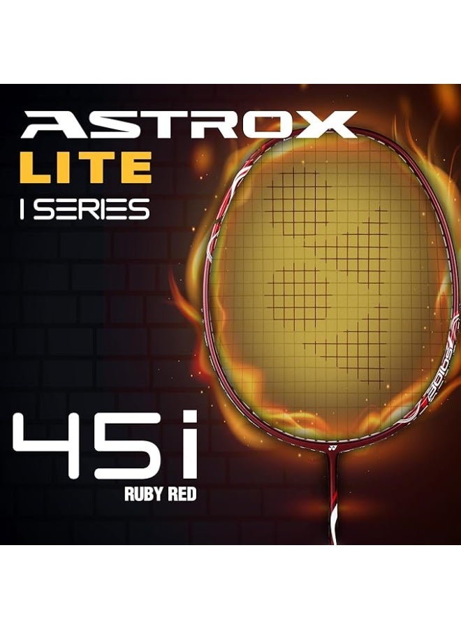 يونيكس مضرب الريشة الطائرة **AstroxLite 45i** مصنوع من الجرافيت ومجهز بالخيوط | غطاء للمضرب | وزن 77 جرامًا | شد خيوط يصل إلى 30 رطلاً - Image 2