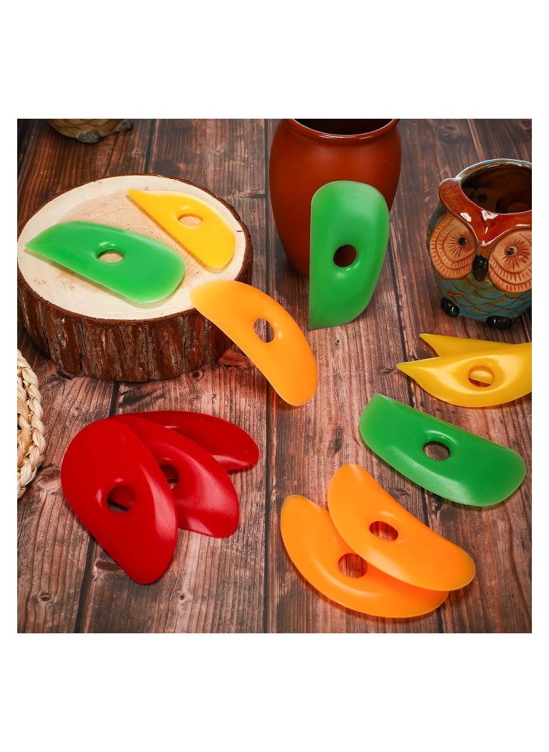 Excefore - 12 Pcs Soft Rubber Rib for Pottery Clay Silicone Ceramics Tools Multi Styles Pottery Rubber Clay Ceramic Ribs for DIY Smooths Shapes Sculpting Pottery Ceramics Clay Tool - Image 1