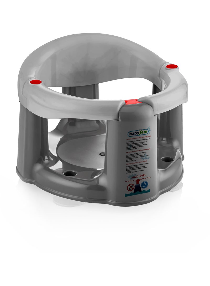 BabyJem Anti-Slip Baby Bath And Feeding Seat, 6+ Months - Grey - Image 2