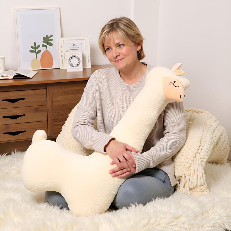 Ryttir 40 Inch 15% Chubbier Large Llama Stuffed Animal,Soft Weighted Alpaca Plush Stuffed Llamas Body Pillow for Kids and Adults - Perfect Valentine Llama Gifts for Cuddling and Room Decoration - Image 5