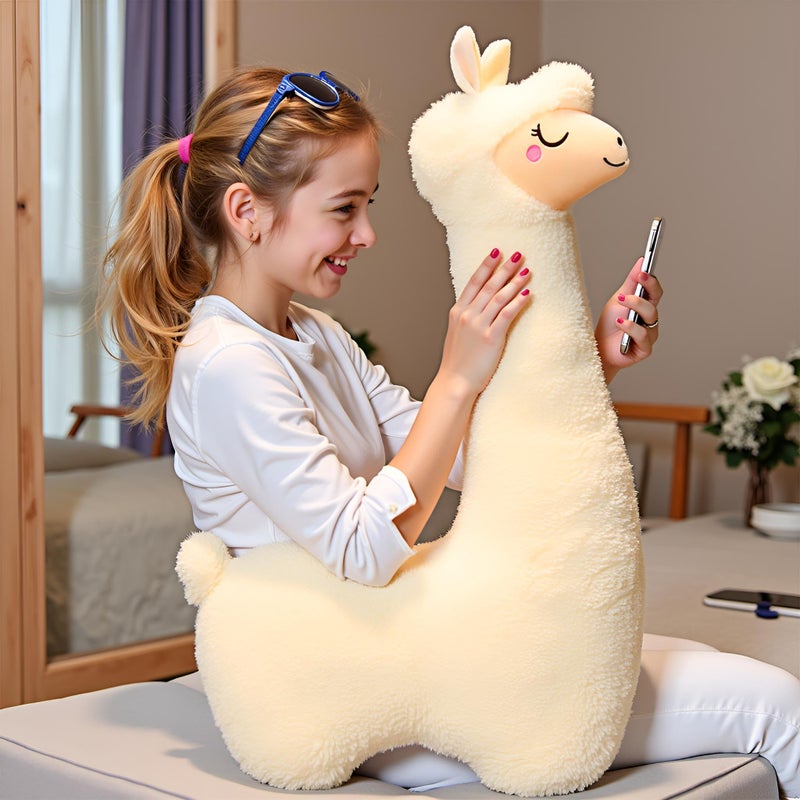 Ryttir 40 Inch 15% Chubbier Large Llama Stuffed Animal,Soft Weighted Alpaca Plush Stuffed Llamas Body Pillow for Kids and Adults - Perfect Valentine Llama Gifts for Cuddling and Room Decoration - Image 3