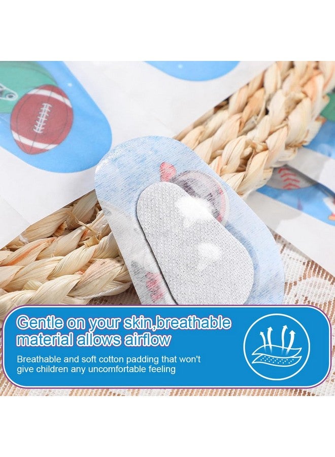 HANNEAÂ® 40 قطعة لاصقات عيون بطبعة كرتونية للأطفال الأولاد، لاصقة قطنية قابلة للتنفس لعلاج العين الكسولة وتصحيح الرؤية، قماش غير منسوج ناعم، 3x2 بوصة، بعد جراحة التعافي، حجم عادي - Image 2