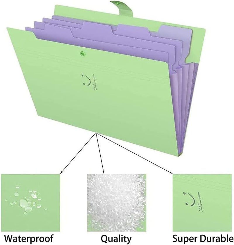 Corslet Pack of 2 Multipurpose Expanding File Folder File Holder for Documents with 5 Pockets Organizer Plastic A4 Size Organizer for Personal Use Certificates Documents Portfolio and Executive File - Image 4