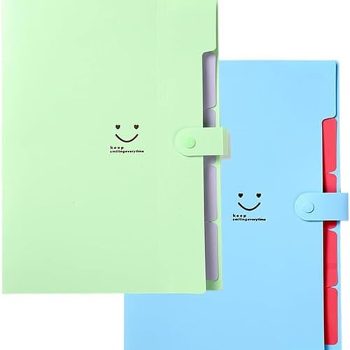 Corslet Pack of 2 Multipurpose Expanding File Folder File Holder for Documents with 5 Pockets Organizer Plastic A4 Size Organizer for Personal Use Certificates Documents Portfolio and Executive File - Image 1